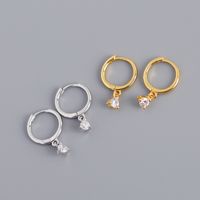Fashion Geometric Sterling Silver Inlay Zircon Dangling Earrings 1 Pair sku image 1