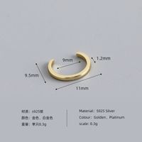 1 Piece Simple Style C Shape Polishing Sterling Silver Ear Clips main image 4