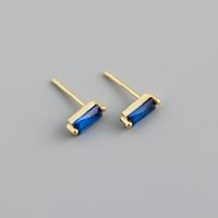 Simple Style Square Sterling Silver Inlay Zircon Ear Studs 1 Pair sku image 11