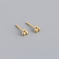 Simple Style Solid Color Silver Ear Studs 1 Pair sku image 1