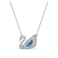 Fashion Swan Heart Shape Metal Inlay Zircon Women's Pendant Necklace 1 Piece sku image 28