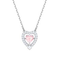 Fashion Swan Heart Shape Metal Inlay Zircon Women's Pendant Necklace 1 Piece sku image 22