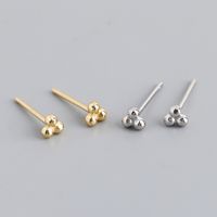 Simple Style Solid Color Silver Ear Studs 1 Pair main image 1