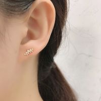 Fashion Geometric Silver Inlay Zircon Ear Studs 1 Pair main image 5