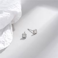 Simple Style Flower Silver Epoxy Ear Studs 1 Pair main image 4