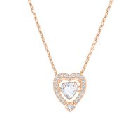 Fashion Swan Heart Shape Metal Inlay Zircon Women's Pendant Necklace 1 Piece sku image 23