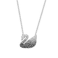 Fashion Swan Heart Shape Metal Inlay Zircon Women's Pendant Necklace 1 Piece sku image 19