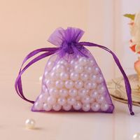 Simple Style Solid Color Organza Jewelry Packaging Bags sku image 20