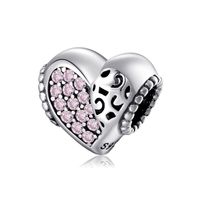 1 Piece Sterling Silver Artificial Gemstones Heart Shape sku image 3