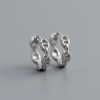 Mode Géométrique Argent Sterling Placage Des Boucles D'oreilles 1 Paire sku image 1