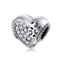 1 Piece Sterling Silver Artificial Gemstones Heart Shape sku image 4