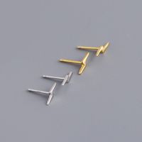 Simple Style Lightning Sterling Silver Plating Ear Studs 1 Pair main image 1