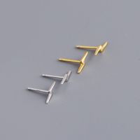 Simple Style Lightning Sterling Silver Plating Ear Studs 1 Pair main image 6