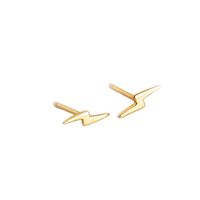 Simple Style Lightning Sterling Silver Plating Ear Studs 1 Pair main image 3