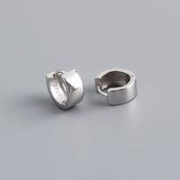 Fashion Circle Sterling Silver Metal Earrings 1 Pair sku image 1