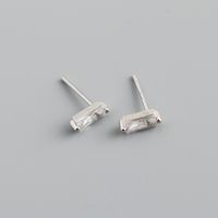 Simple Style Square Sterling Silver Inlay Zircon Ear Studs 1 Pair sku image 6