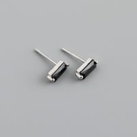 Simple Style Square Sterling Silver Inlay Zircon Ear Studs 1 Pair sku image 10