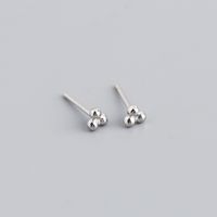 Simple Style Solid Color Silver Ear Studs 1 Pair sku image 2