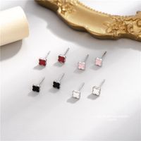 Simple Style Flower Silver Epoxy Ear Studs 1 Pair main image 1