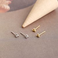 Simple Style Solid Color Silver Ear Studs 1 Pair main image 3