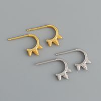 Simple Style Solid Color Silver Plating Ear Studs 1 Pair main image 1