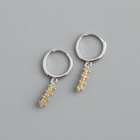 Fashion Geometric Sterling Silver Inlay Zircon Dangling Earrings 1 Pair sku image 6