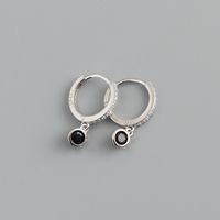 Fashion Geometric Sterling Silver Inlay Zircon Dangling Earrings 1 Pair sku image 4