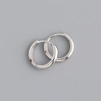 Simple Style Round Sterling Silver Polishing Earrings 1 Pair sku image 6