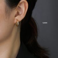 Einfacher Stil Runden Sterling Silber Polieren Ohrringe 1 Paar main image 5