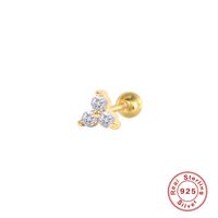 Casual Simple Style Geometric Sterling Silver Plating Inlay Zircon Ear Studs 1 Piece sku image 1