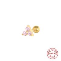 Casual Simple Style Geometric Sterling Silver Plating Inlay Zircon Ear Studs 1 Piece sku image 8