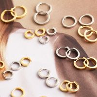 Mode Kreis Sterling Silber Überzug Ohrringe 1 Paar main image 4