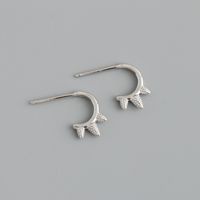 Simple Style Solid Color Silver Plating Ear Studs 1 Pair sku image 2