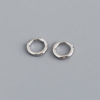 1 Pair Simple Style Circle Plating Sterling Silver Hoop Earrings sku image 1