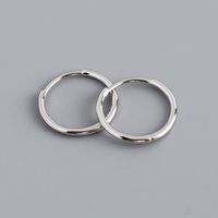 1 Par Estilo Simple Circulo Enchapado Plata Esterlina Pendientes De Aro sku image 13