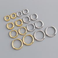 Simple Style Round Sterling Silver Polishing Earrings 1 Pair main image 4