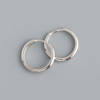 Simple Style Round Sterling Silver Polishing Earrings 1 Pair sku image 8