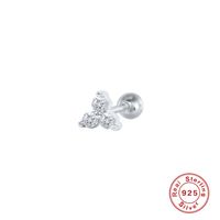 Casual Simple Style Geometric Sterling Silver Plating Inlay Zircon Ear Studs 1 Piece sku image 2