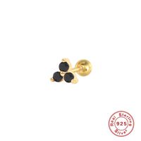 Casual Simple Style Geometric Sterling Silver Plating Inlay Zircon Ear Studs 1 Piece sku image 3