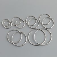 Simple Style Solid Color Sterling Silver Plating Hoop Earrings 1 Pair main image 5