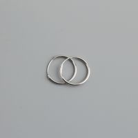 Simple Style Solid Color Sterling Silver Plating Hoop Earrings 1 Pair sku image 3