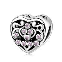 1 Piece Sterling Silver Artificial Gemstones Heart Shape sku image 29