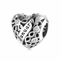 1 Piece Sterling Silver Artificial Gemstones Heart Shape sku image 13