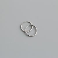 Simple Style Solid Color Sterling Silver Plating Hoop Earrings 1 Pair sku image 1