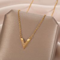 Fashion Geometric Titanium Steel Plating Zircon Necklace sku image 14