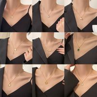 Fashion Geometric Titanium Steel Plating Zircon Necklace main image 3