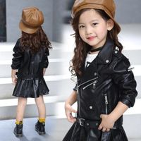 Fashion Solid Color Pu Girls Outerwear main image 5