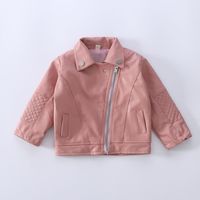 Fashion Solid Color Pu Girls Outerwear sku image 1