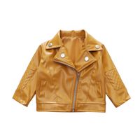 Fashion Solid Color Pu Girls Outerwear sku image 13