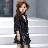 Fashion Solid Color Pu Girls Outerwear sku image 9
